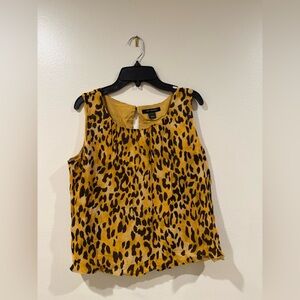 St. John Animal Print Sleeveless Blouse